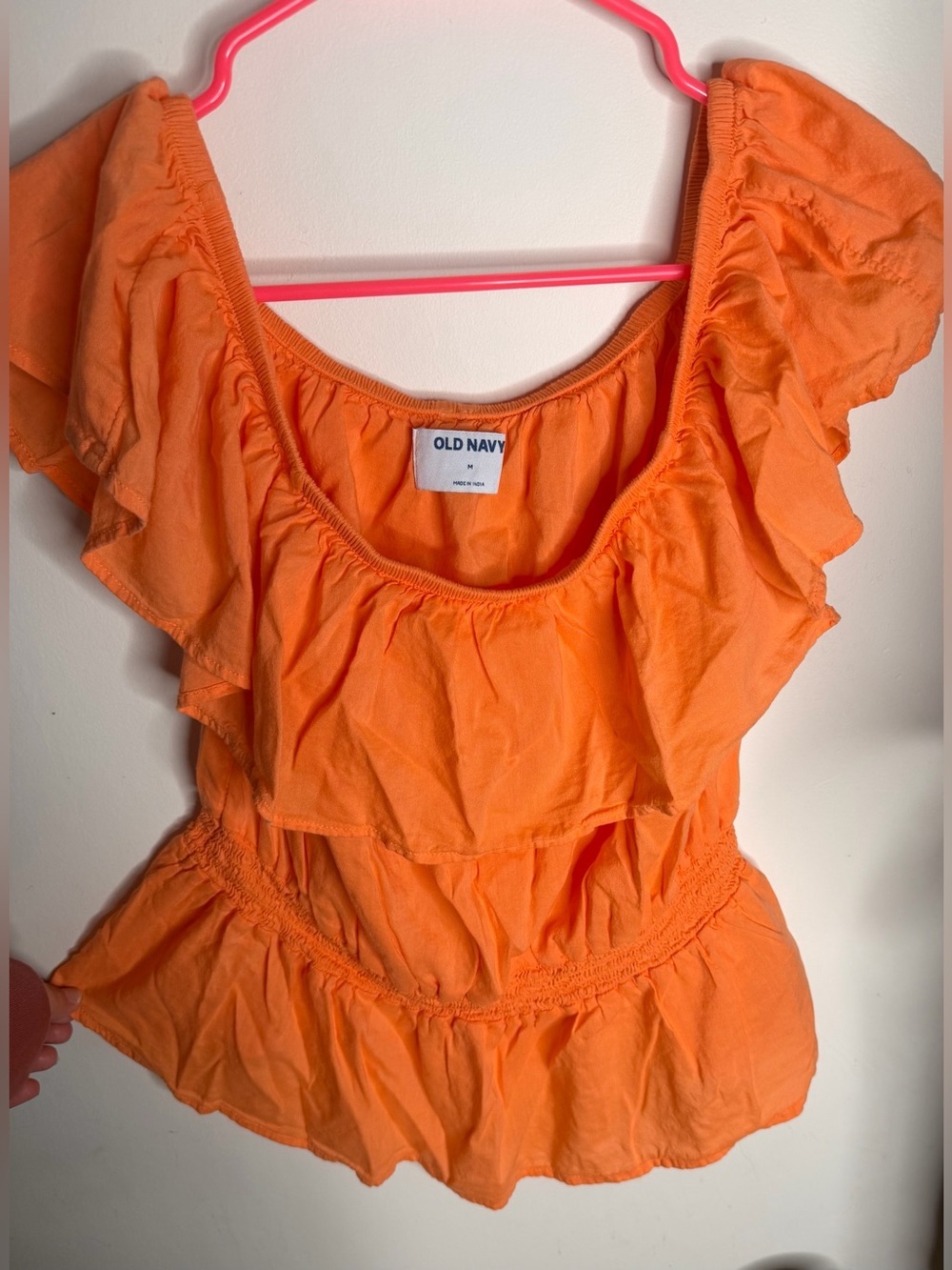 Old Navy Women's Orange Ruffle Top